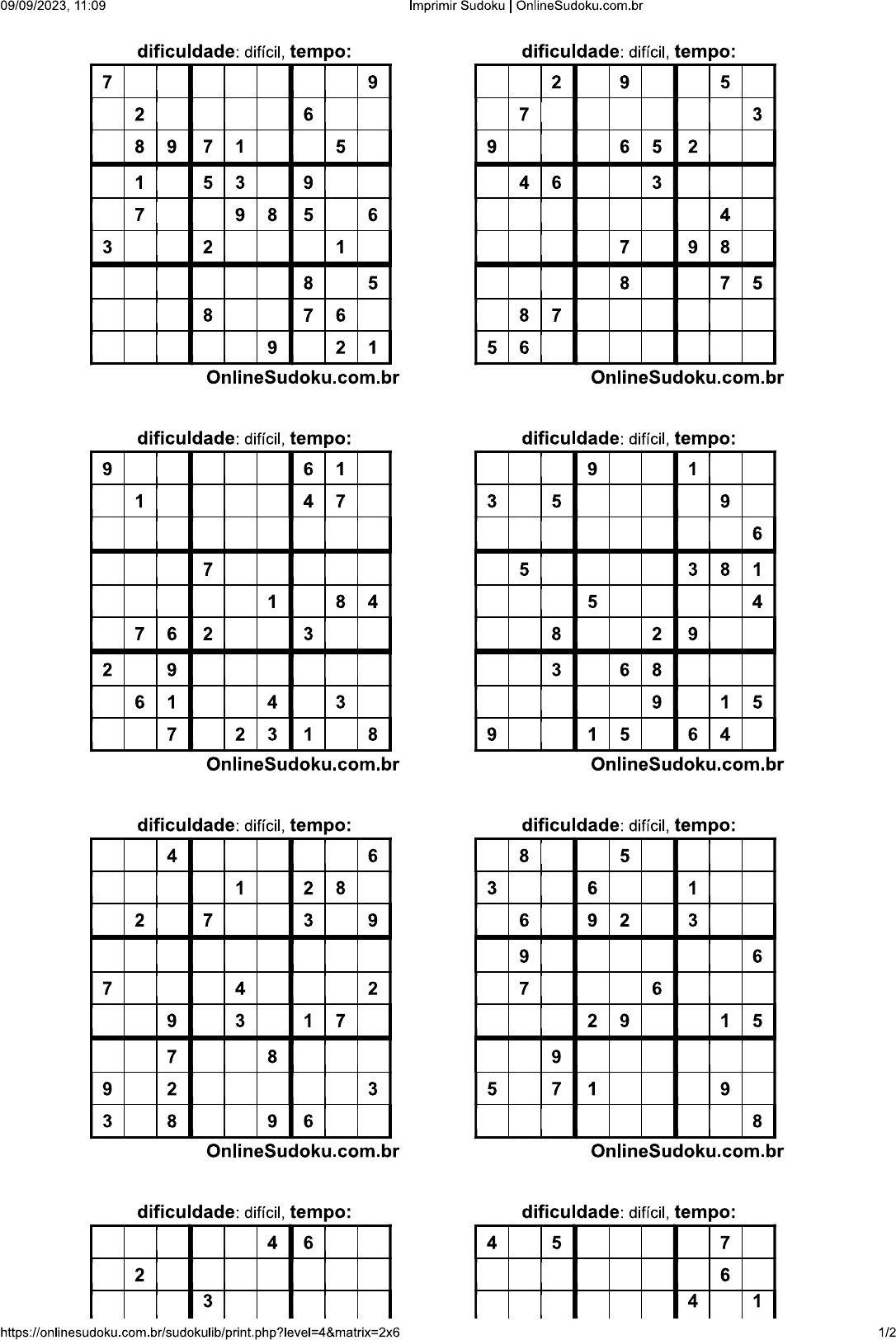 sudoku difícil 2x6 - Matemática