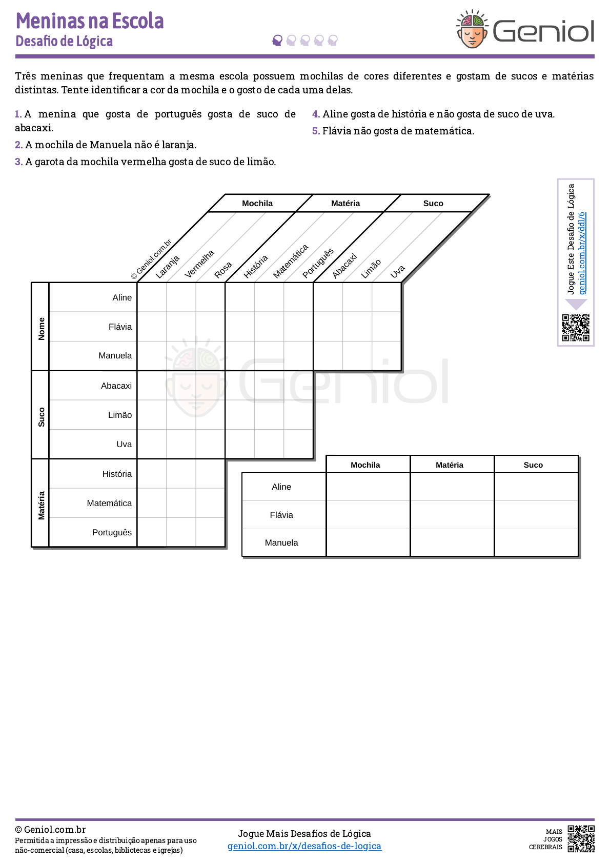 meninas-na-escola - Matemática