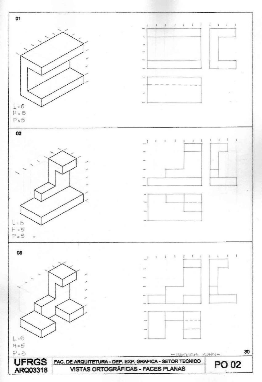 Vistas Ortográficas Desenho Técnico Ensino 2722