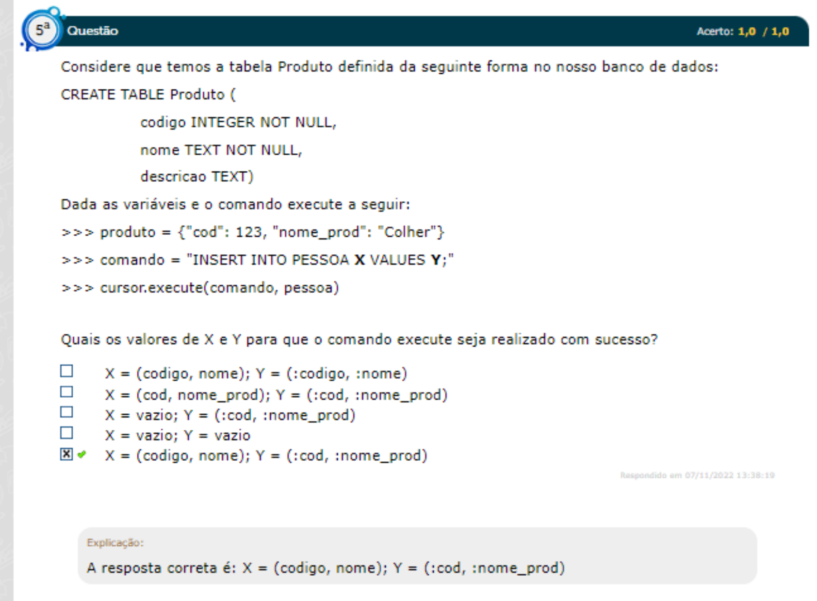 Simulado Estácio DESENVOLVIMENTO RÁPIDO DE APLICAÇÕES EM PYTHON ...