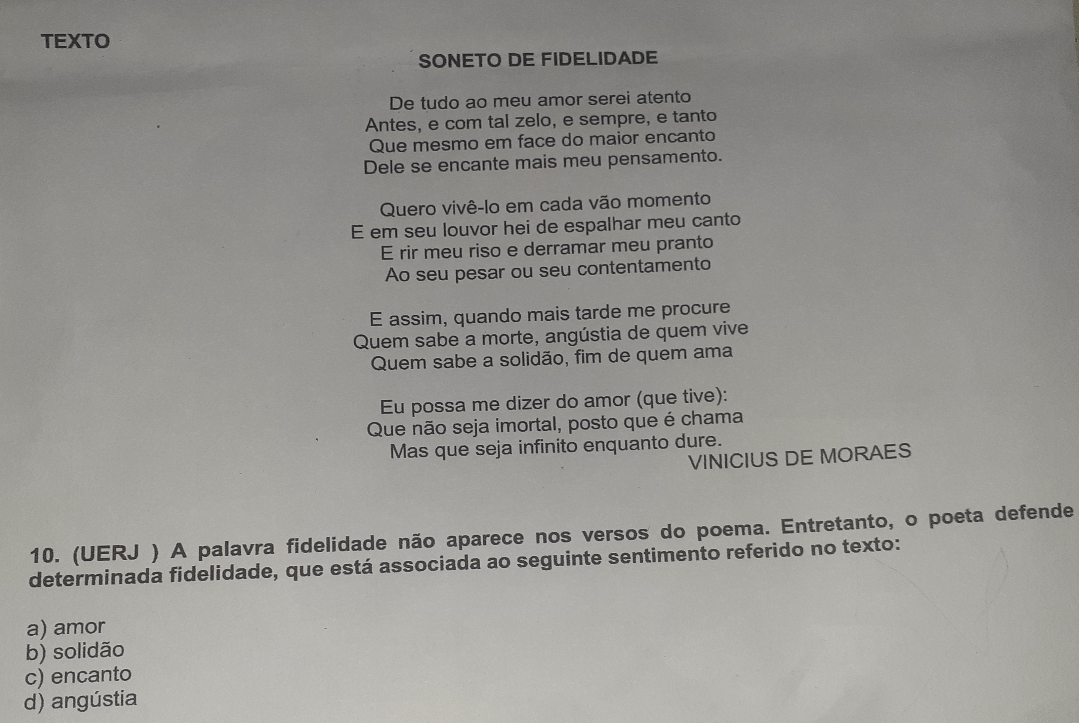 O soneto da fidelidade”, de - Companhia das Letras