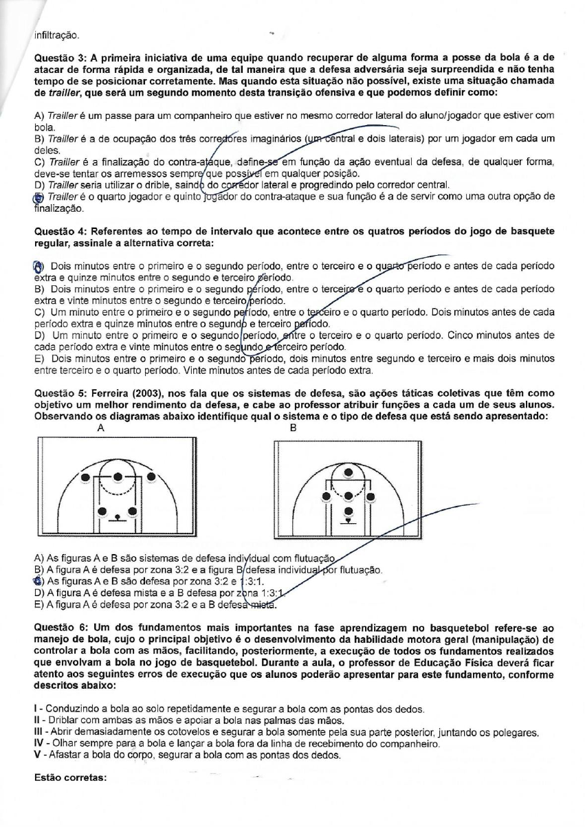 Prova Basquetebol Aspectos Pedag Gicos E Aprofundamentos Basquetebol