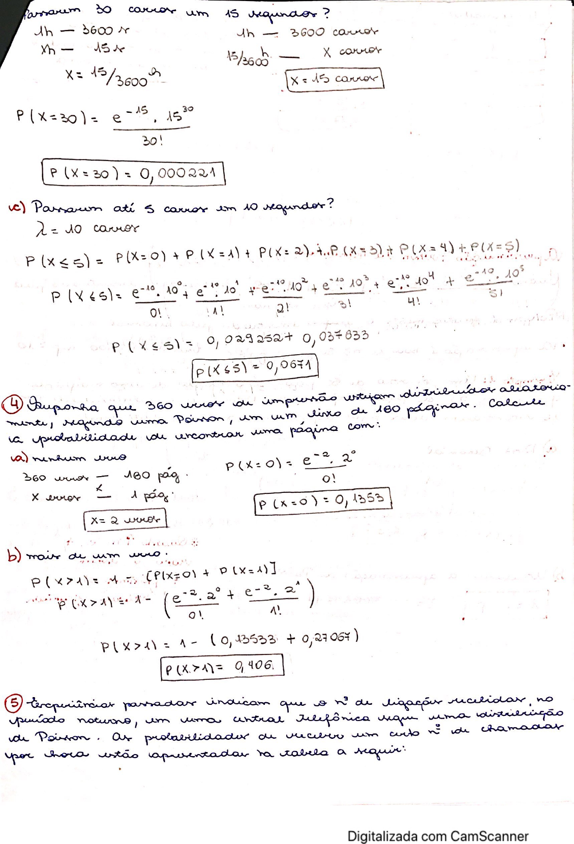 Distribuição De Poisson E Aproximação Poisson Da Binomial Resumo E Exercícios Resolvidos 6966