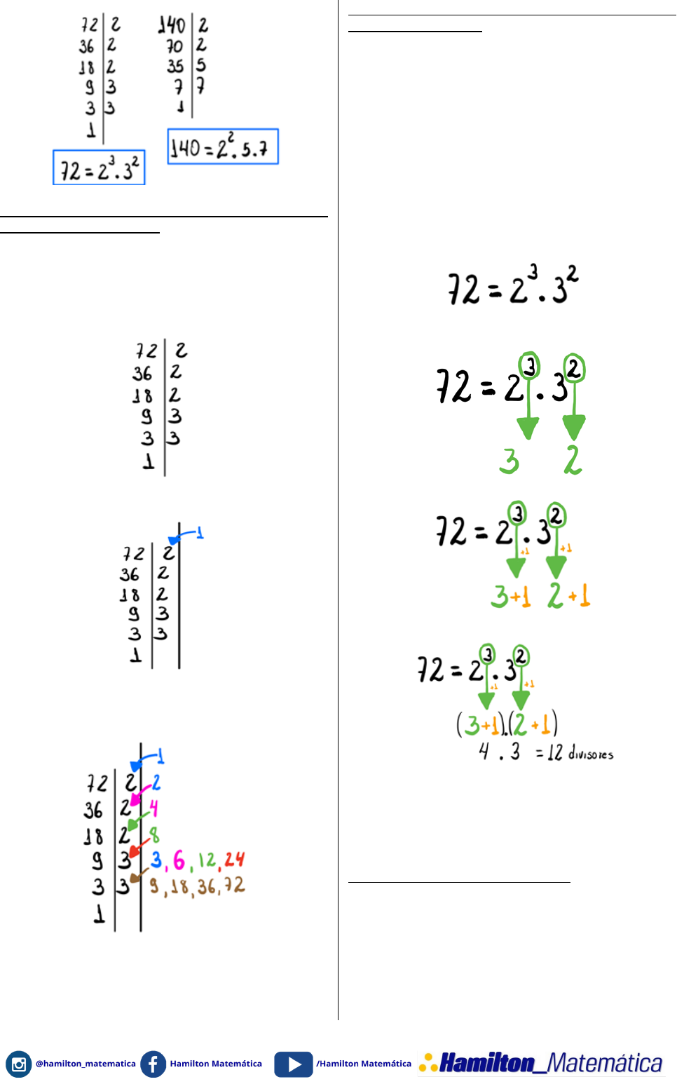 Como simplifica a raiz quadrada de √72? 