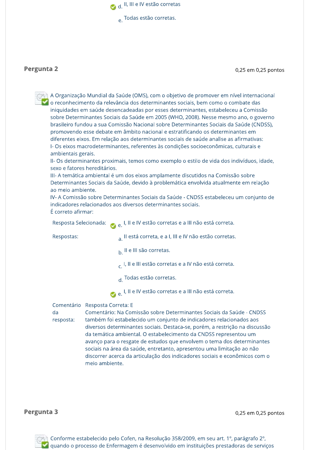 Questionário unid II Avaliação Clínica e Psicossocial em Enfermagem enfermagem flex unip