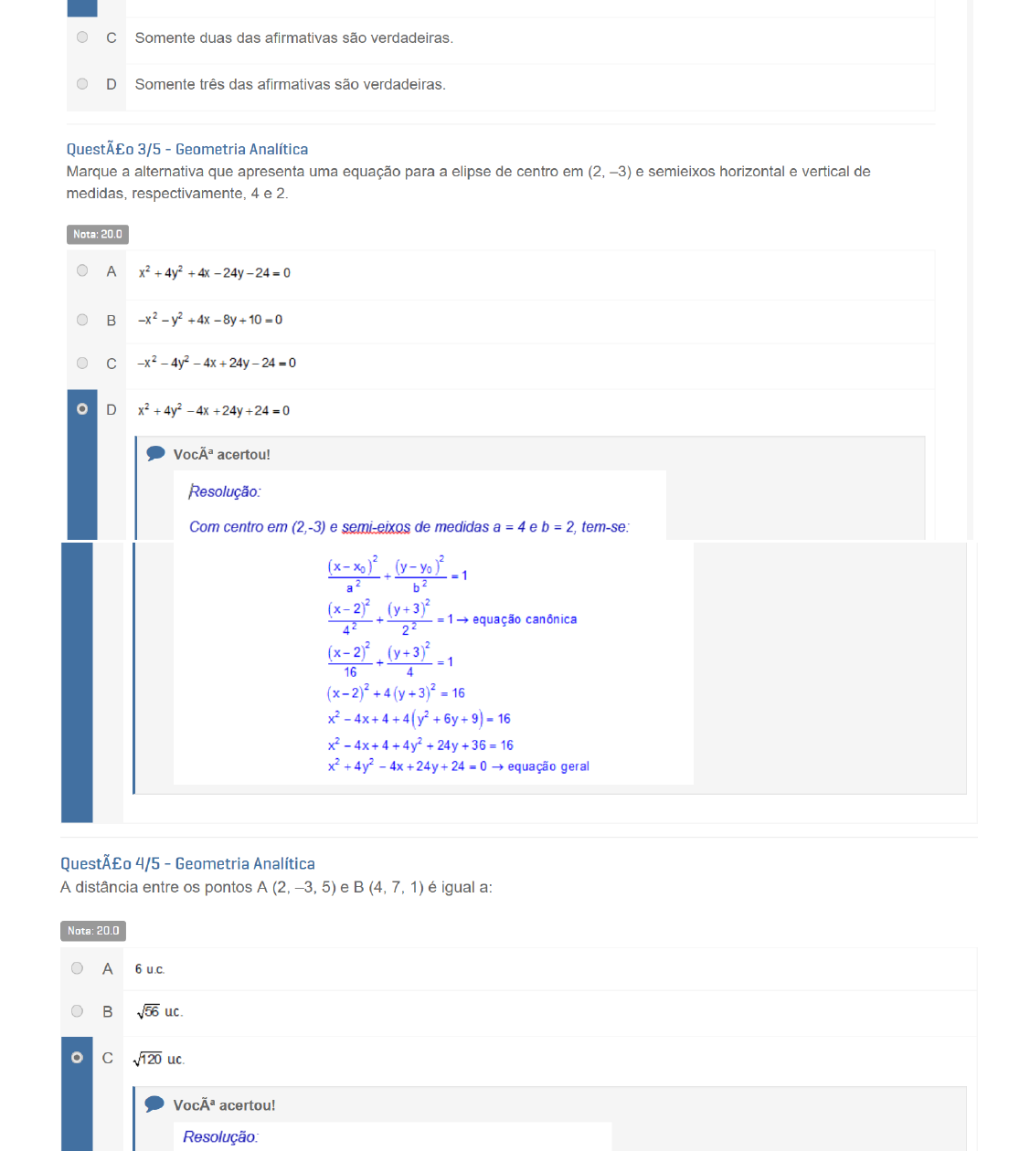 Apol 05 Geometria Analítica Geometria Analítica 2689