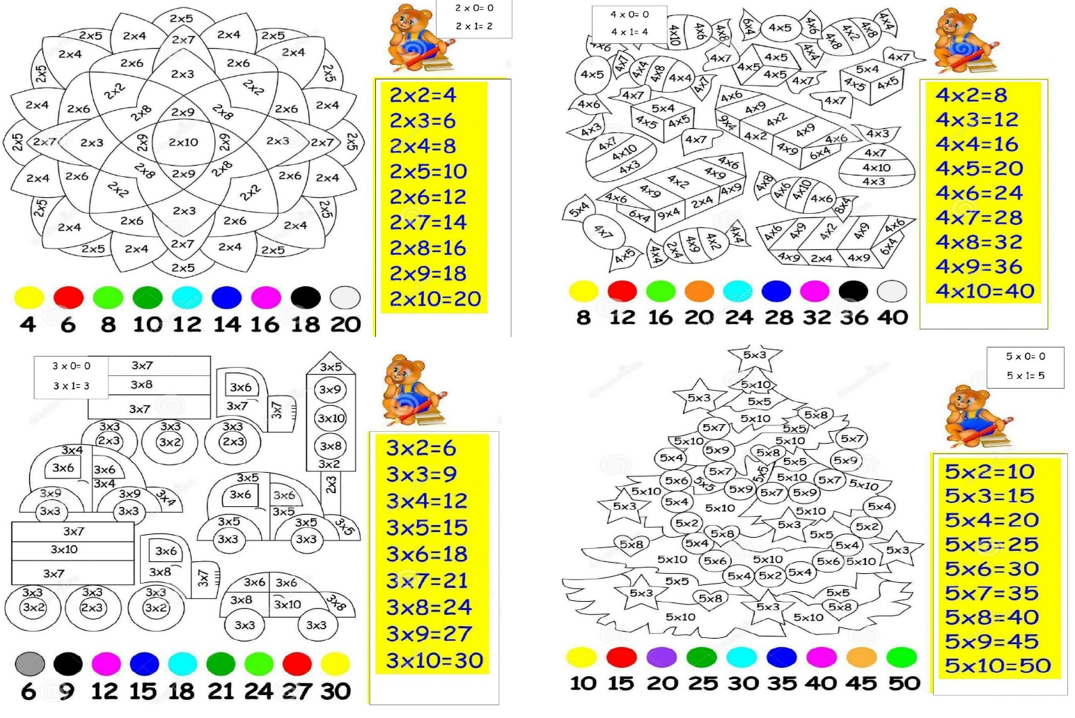 Matemática divertida - Tabuada do 2 e do 3 - 4º ano Verde - Match up