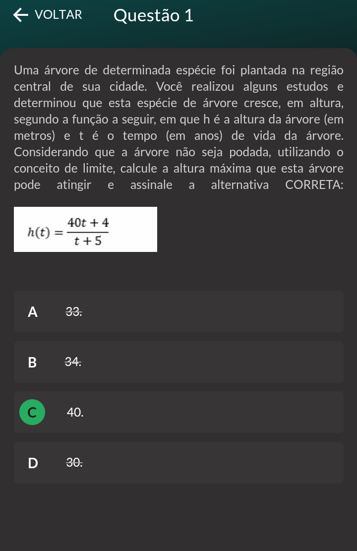 Prova 1 De Cálculo Diferencial Uniasselvi - Cálculo I