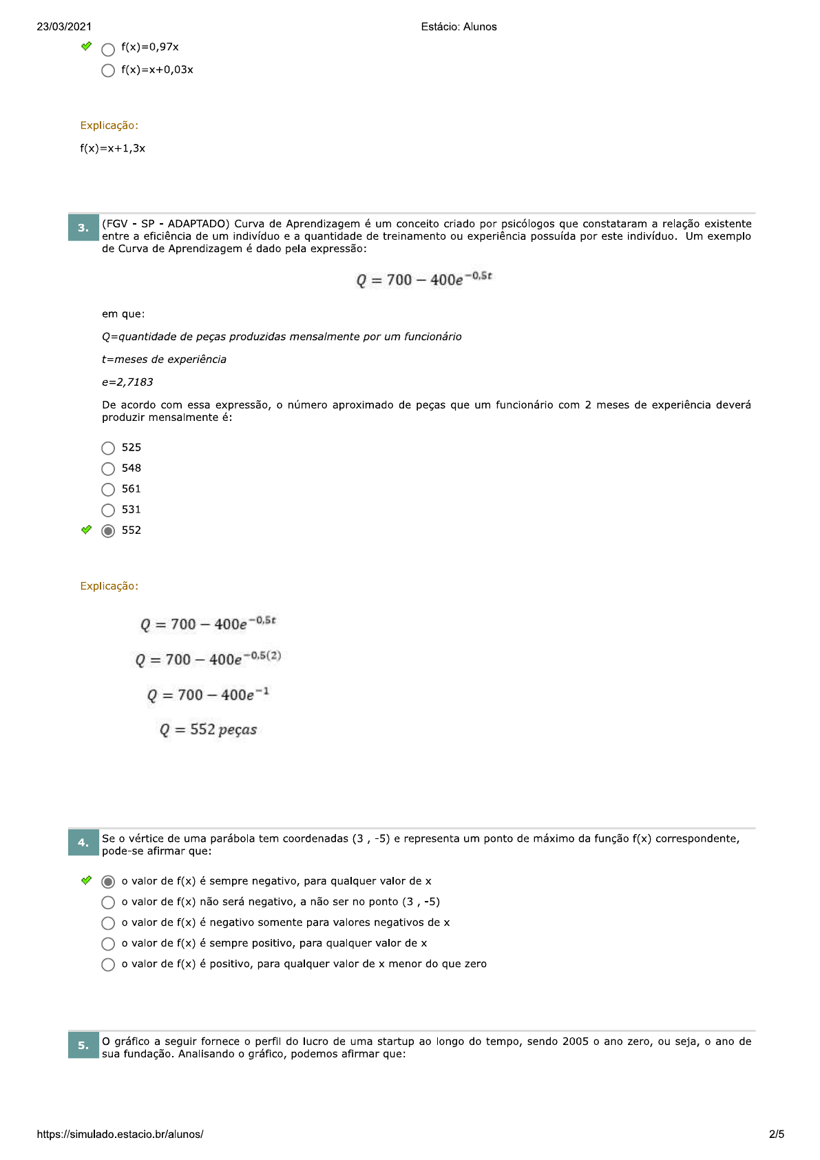 Teste De Conhecimento - Bases Matematica - Bases Matematicas