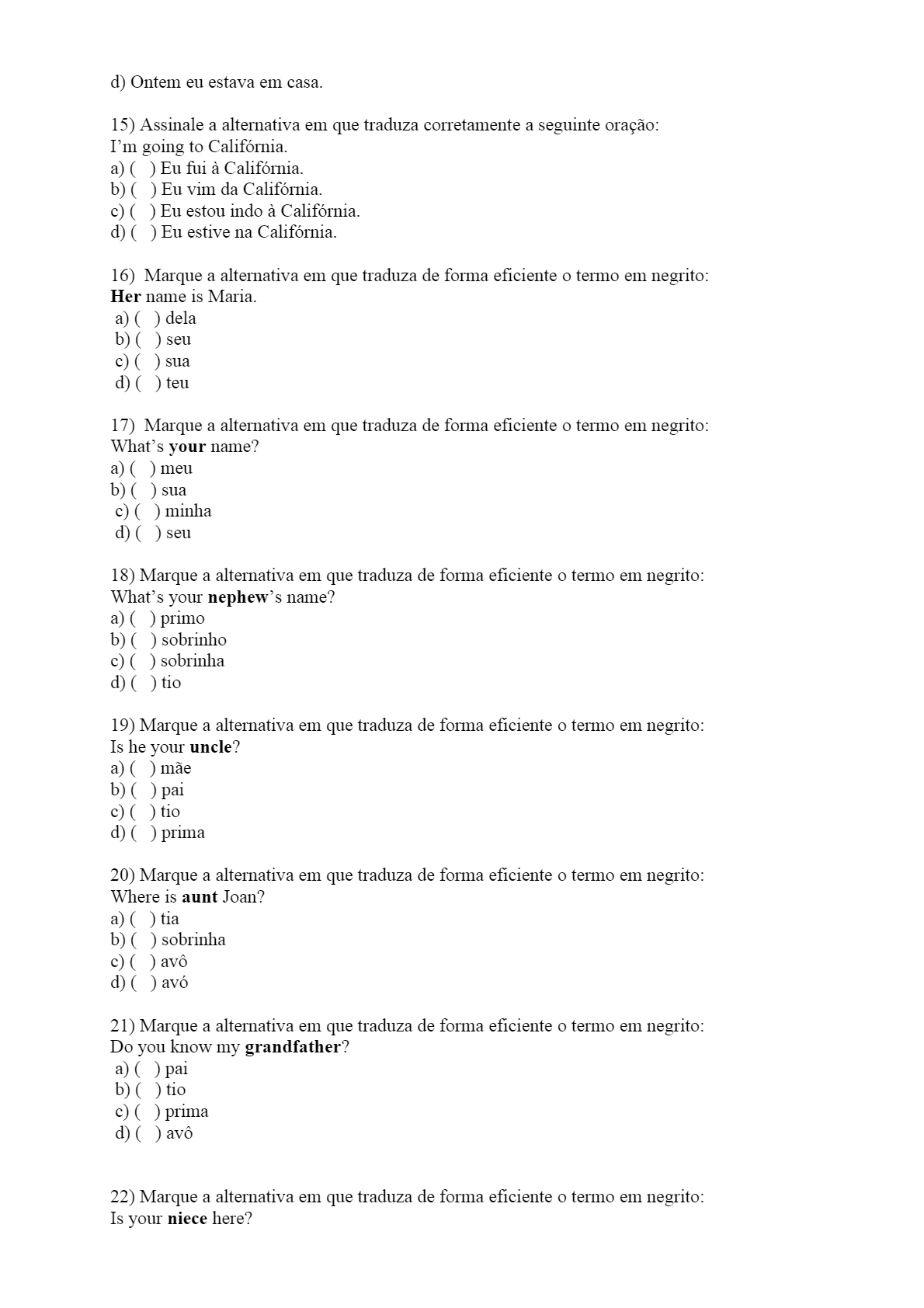 SIMULADO DE INGLÊS SESSENTA QUESTÕES - PDF - Literatura Inglesa I