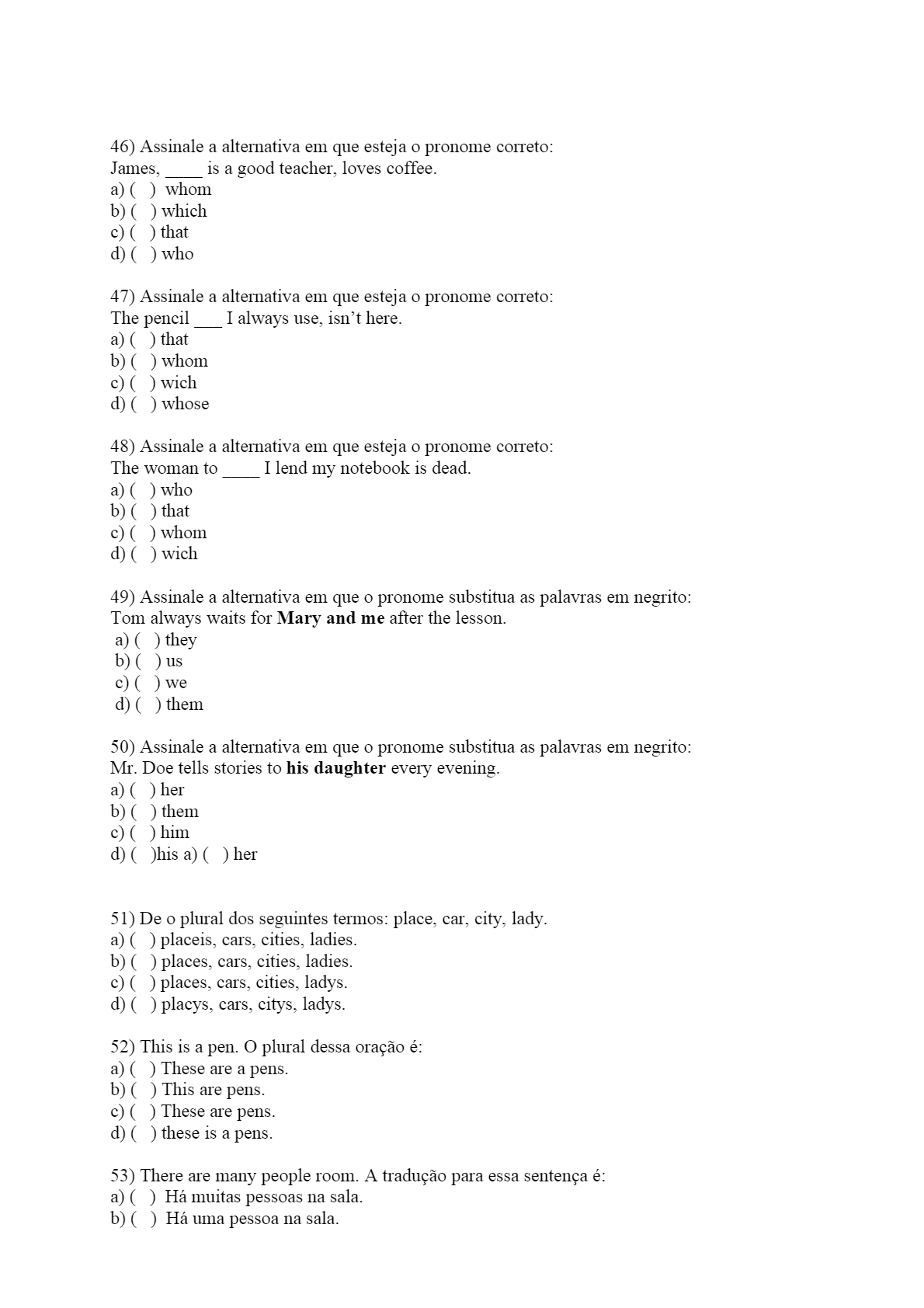 Simulado de Ingles - Ceban, PDF, Cor