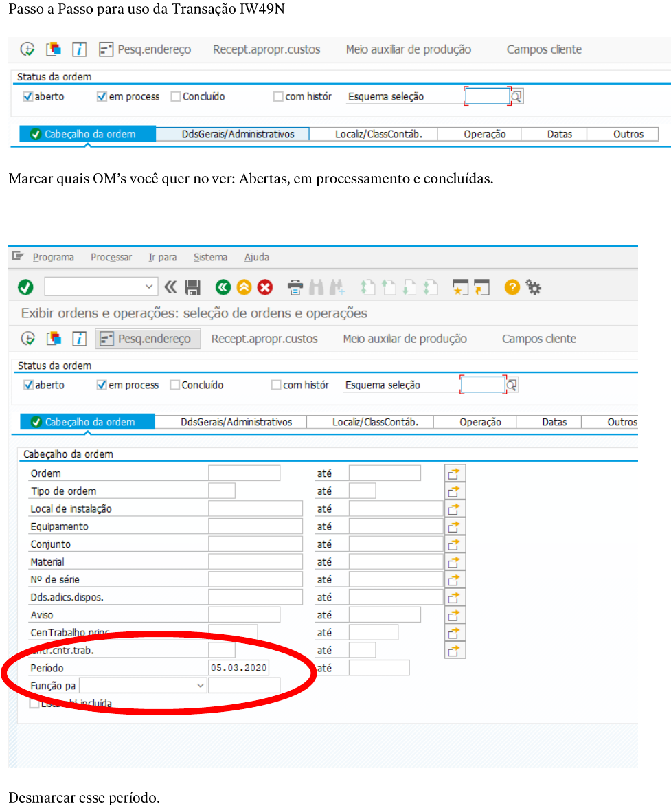 Passo a Passo para uso da Transação IW49N - Planejamento