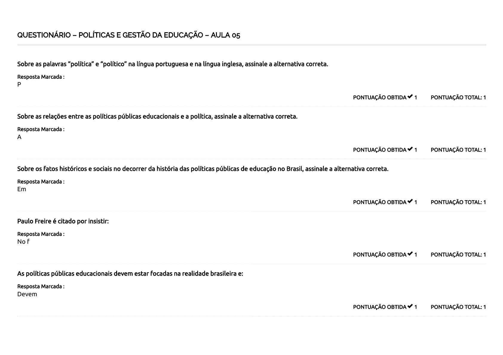 Questionário Avançado-História e Política: perguntas e respostas