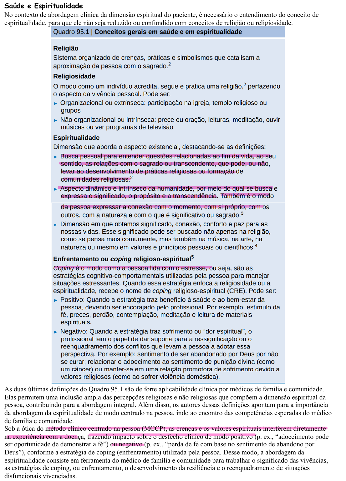 ANAMNESE ESPIRITUAL⁣ ⁣ A anamnese espiritual buscar compreender o  significado da fé, da vida e da espiritualidade para o paciente, e como  isso poderá influenciar em sua saúde e nos cuidados que