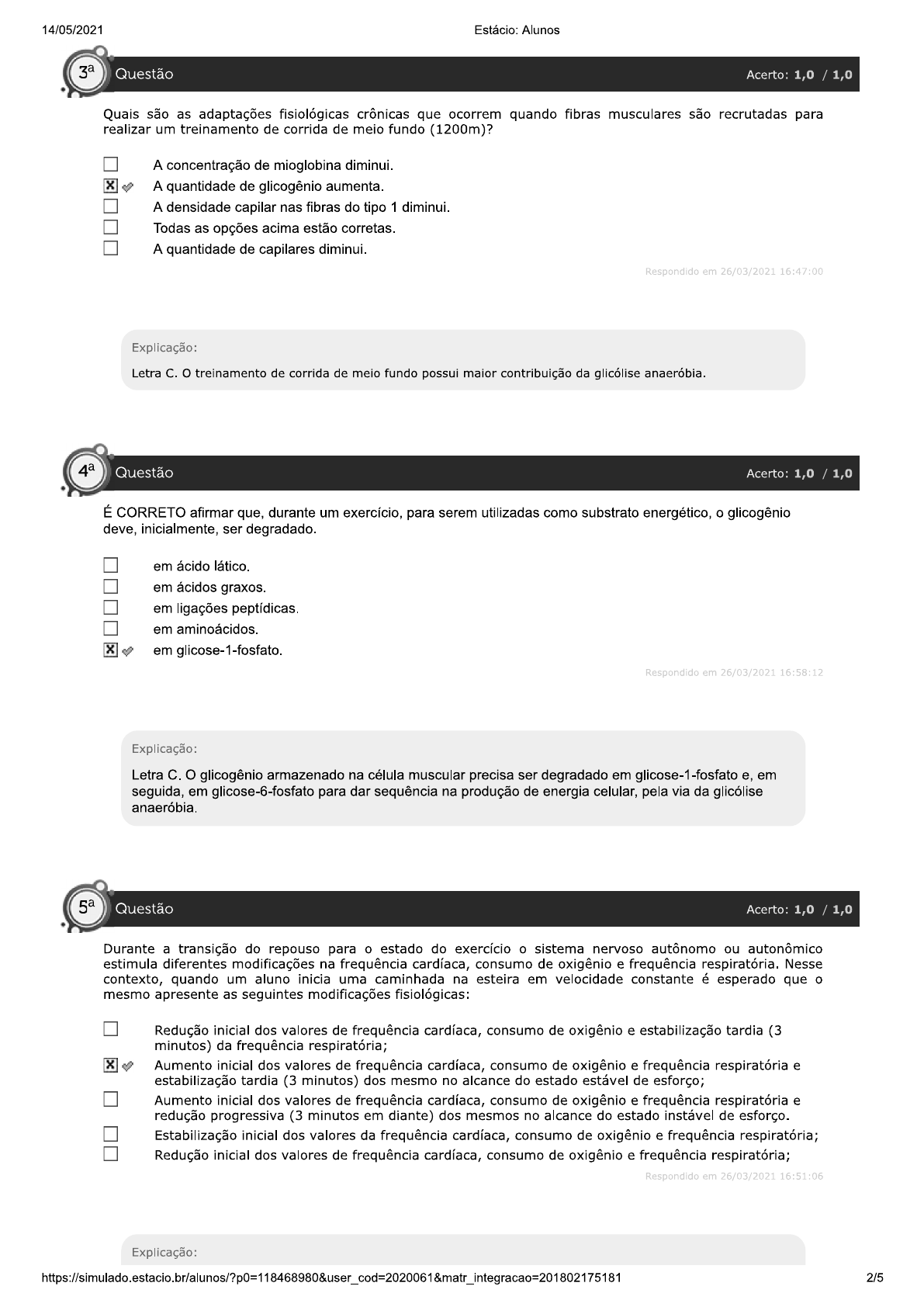 SIMULADO - FISIOLOGIA DO EXERCÍCIO E PRESCRIÇÃO DE EXERCÍCIOS ...