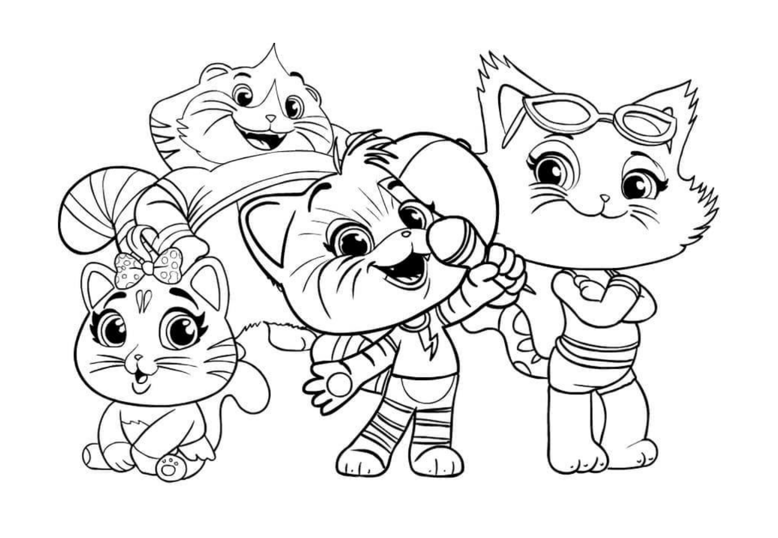 Desenhos para pintar dos 44 Gatos - Desenhos para Pintar e Colorir