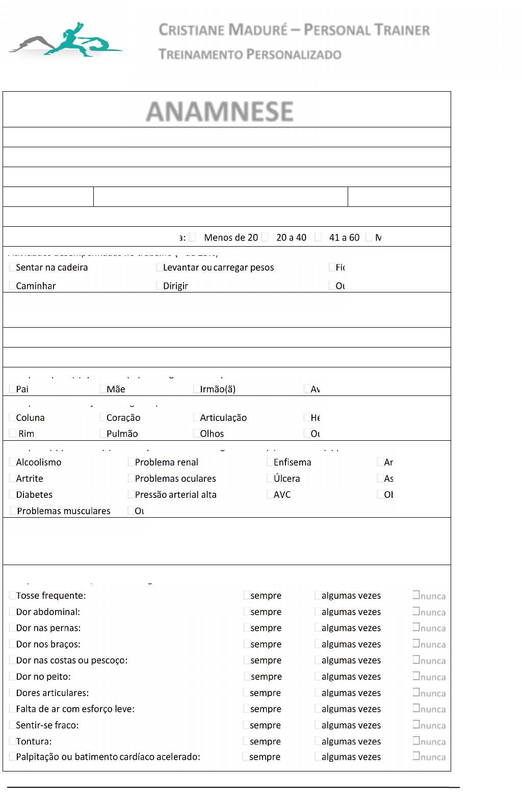 anamnese modelo - Educação Física