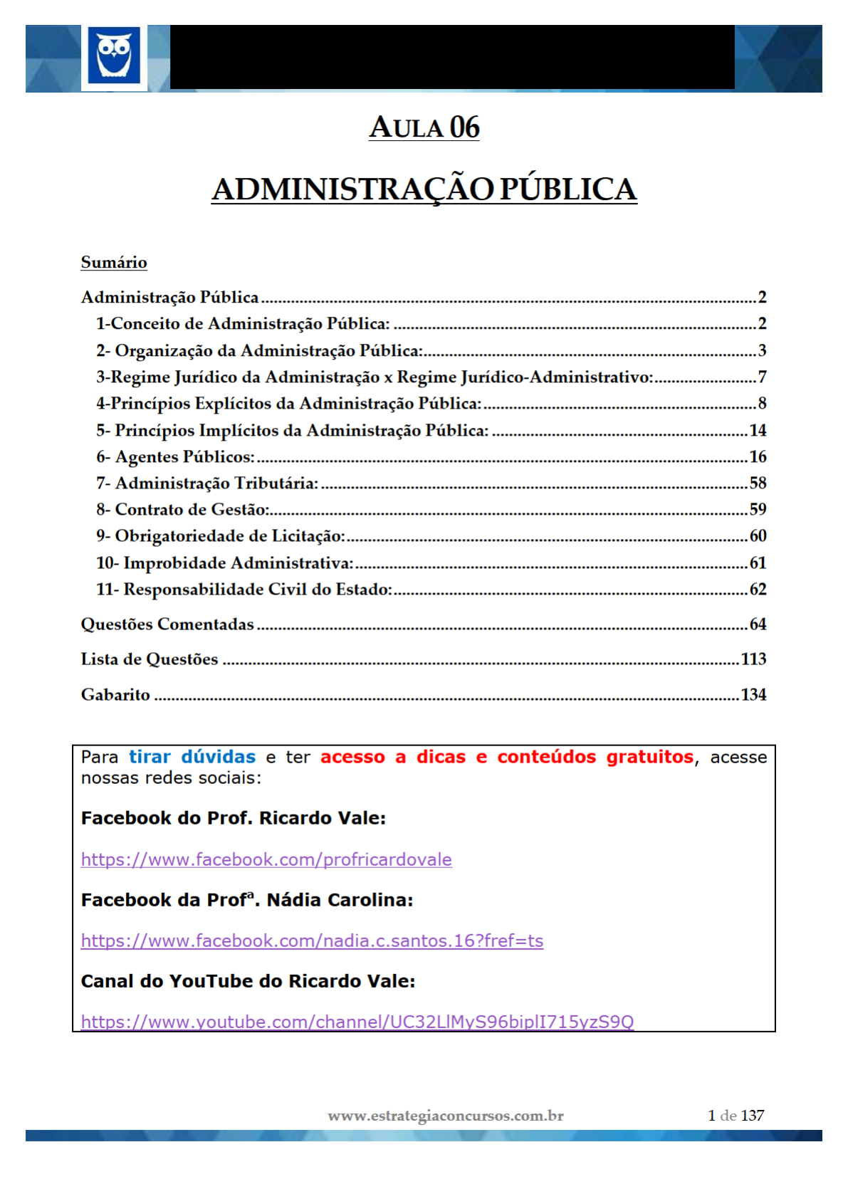 Aula 06 Direito Constitucional. - Direito Constitucional I