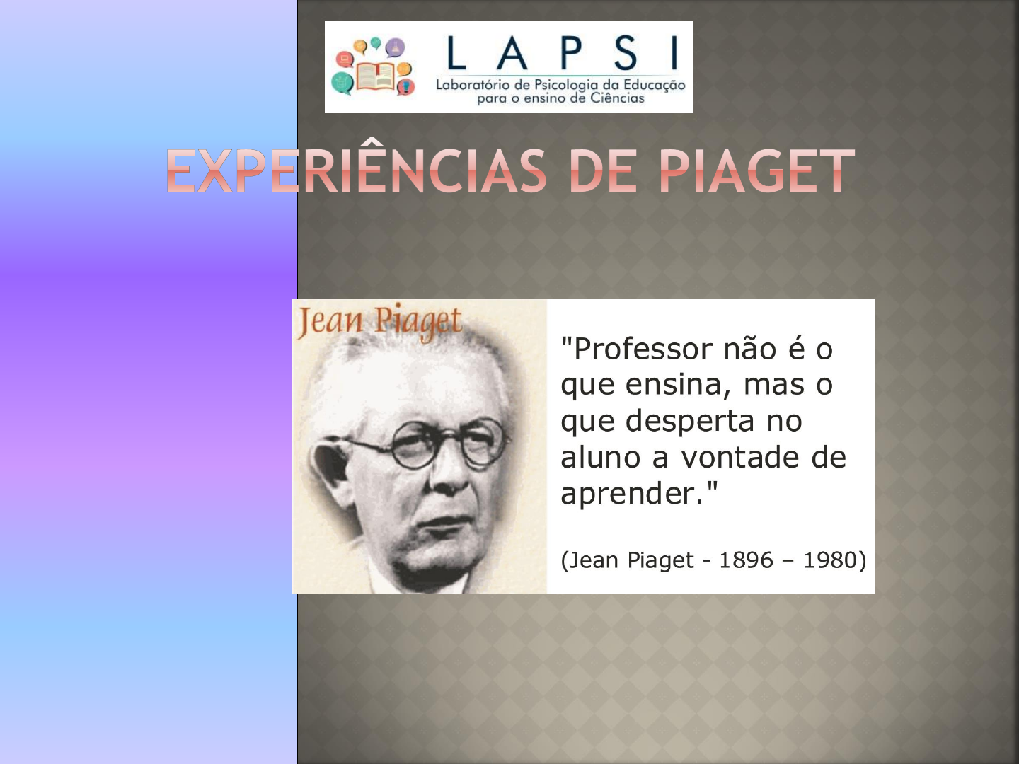 Experi ncias de Piaget Avalia o Escolar