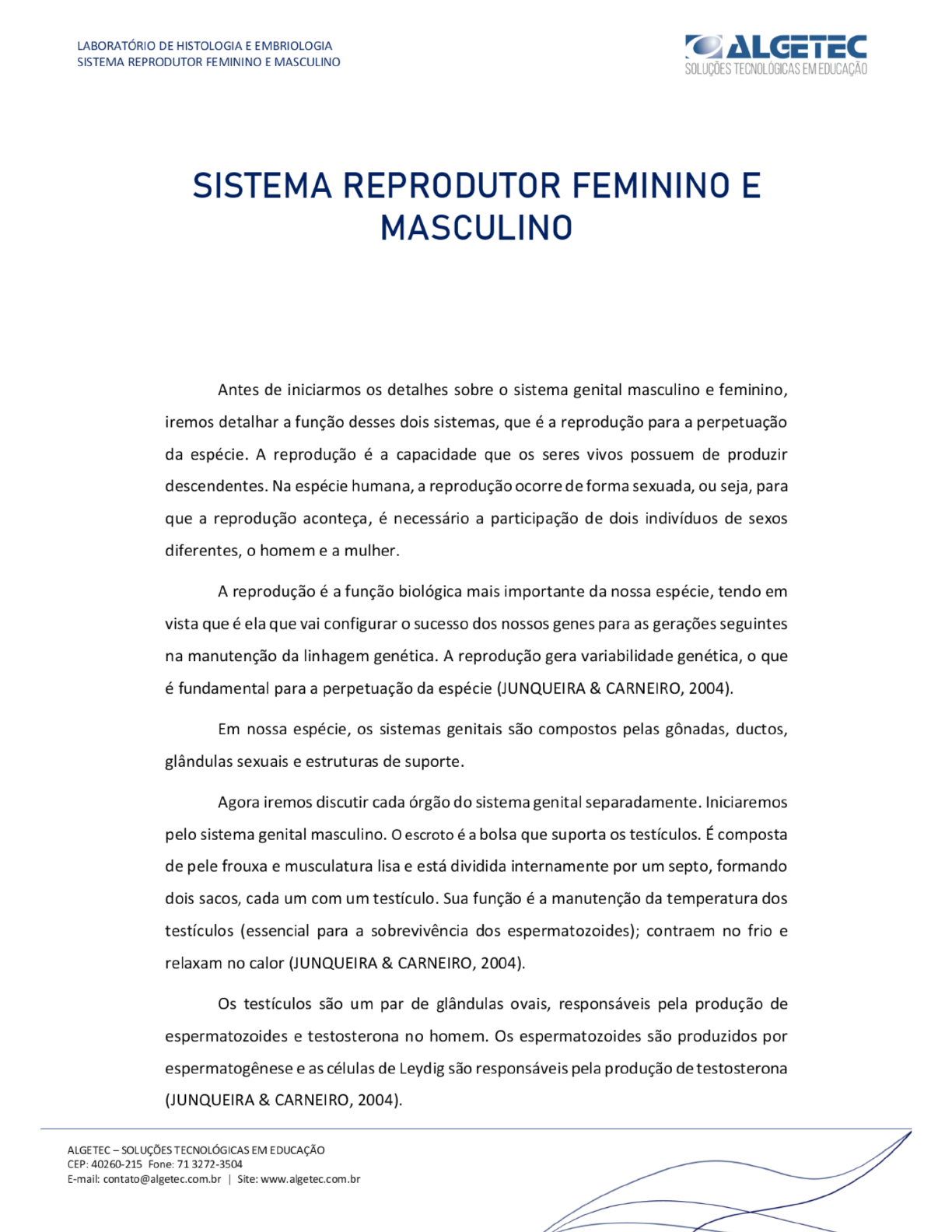 Histologia E Embriologiasistema Reprodutor Feminino E Masculino Biologia