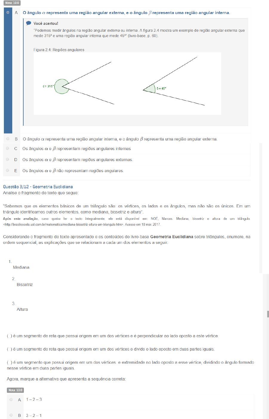 Apol Geometria AnalÍtica Uninter Geometria Analítica 0344