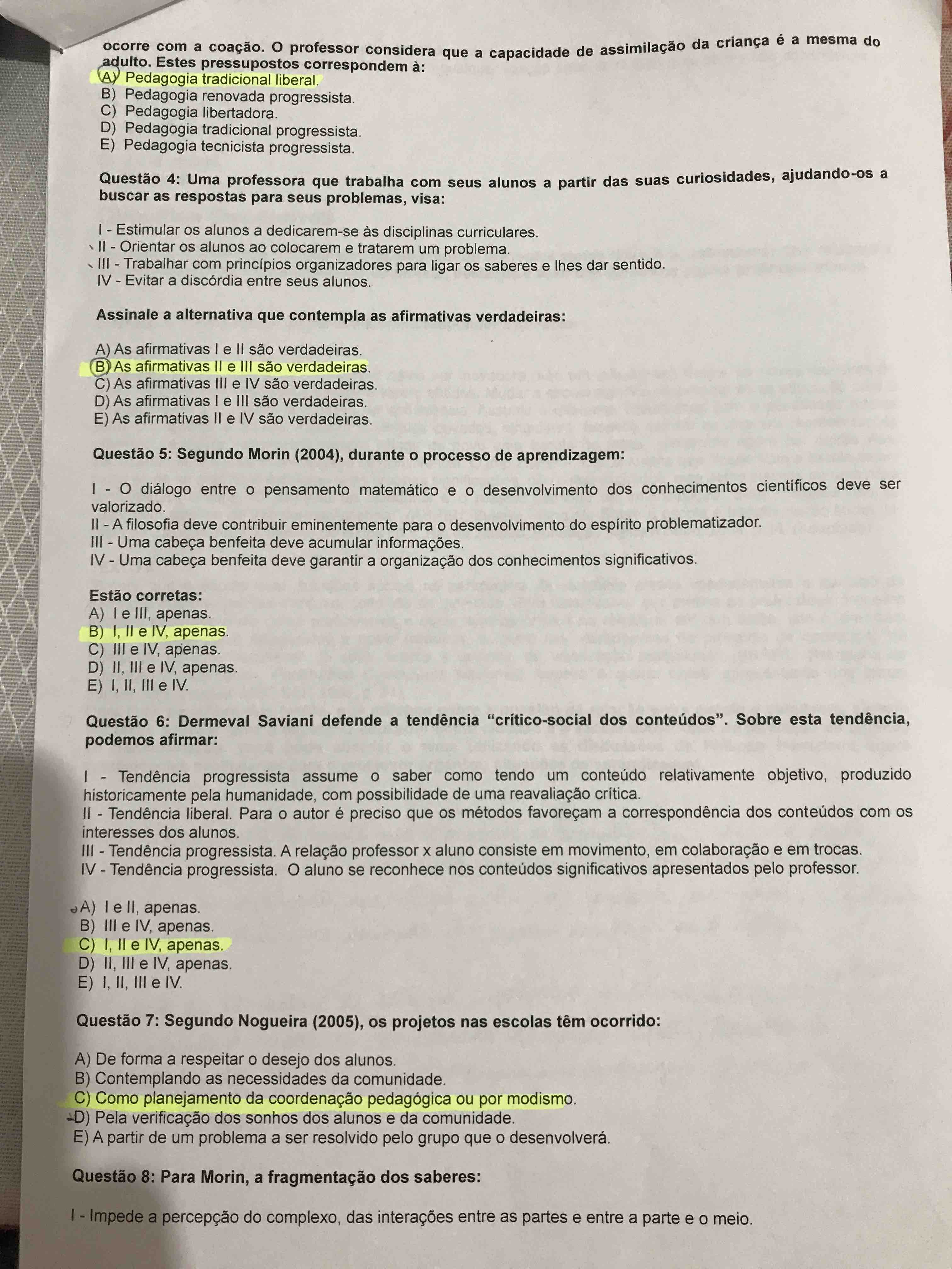 Prova Presencial Did Tica Fundamental Unip Pedagogia