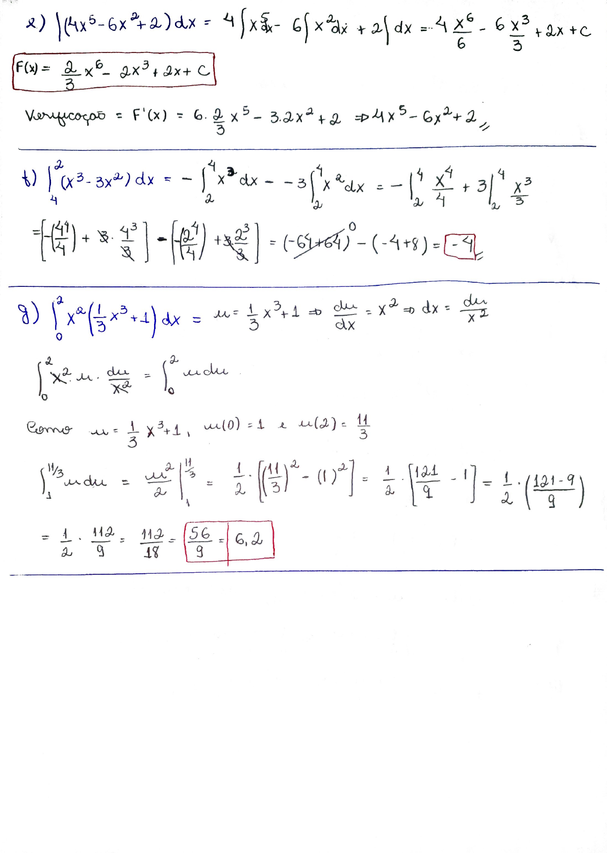 Exercícios Com Integral (Resolvido) - Cálculo II