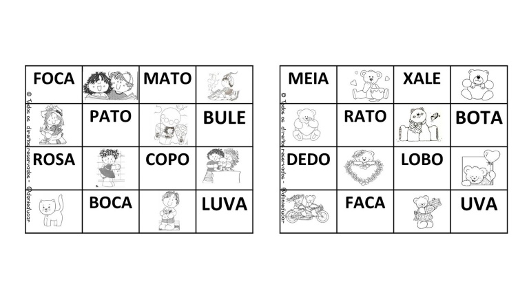 BLOG!!!! JOGOS DE ALFABETIZAÇAO: BINGO DE PALAVRAS SIMPLES