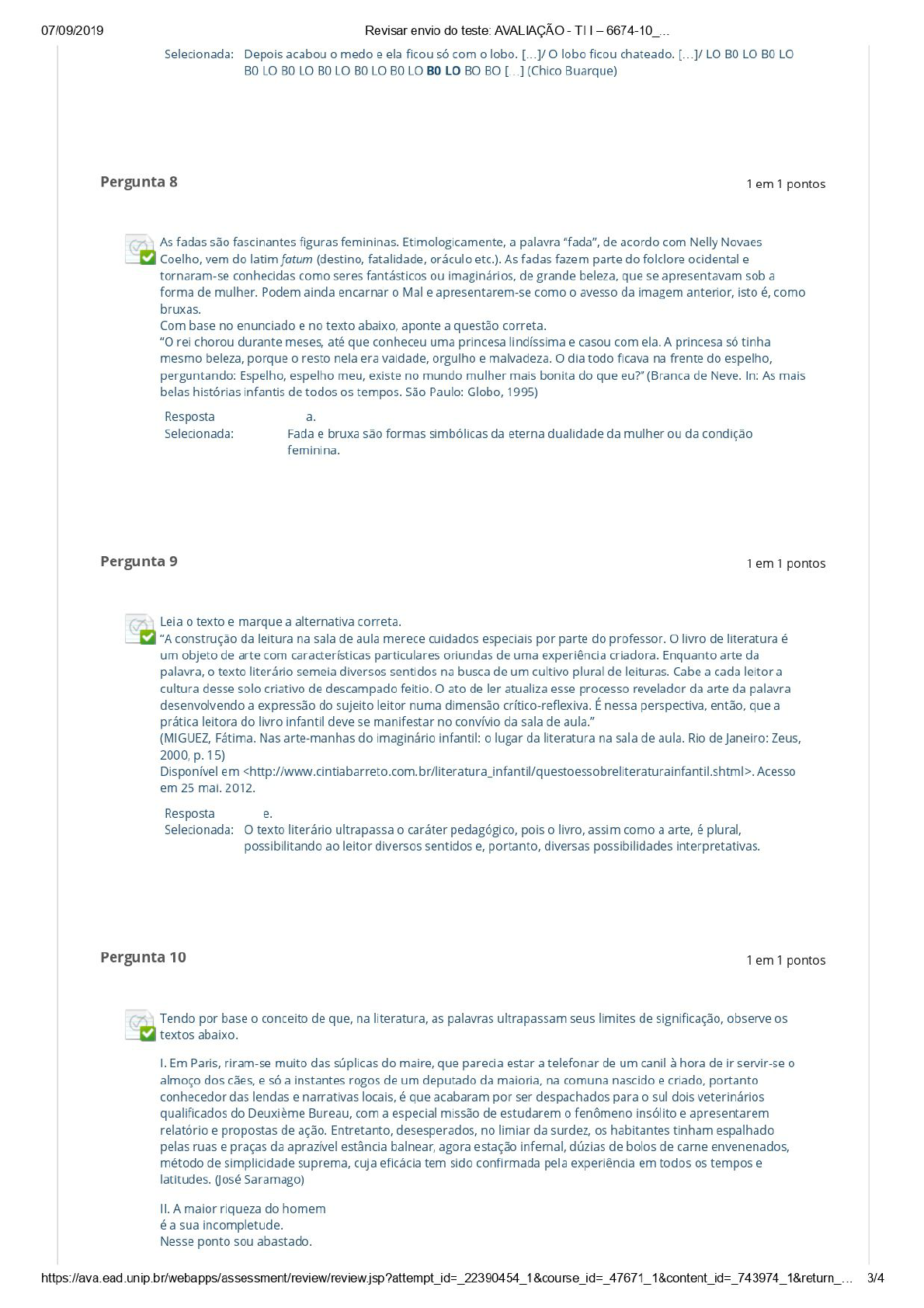 AVALIAÇÃO TI ESTUDOS DISCIPLINARES XI - LETRAS PORTUGUÊS - Estudos ...