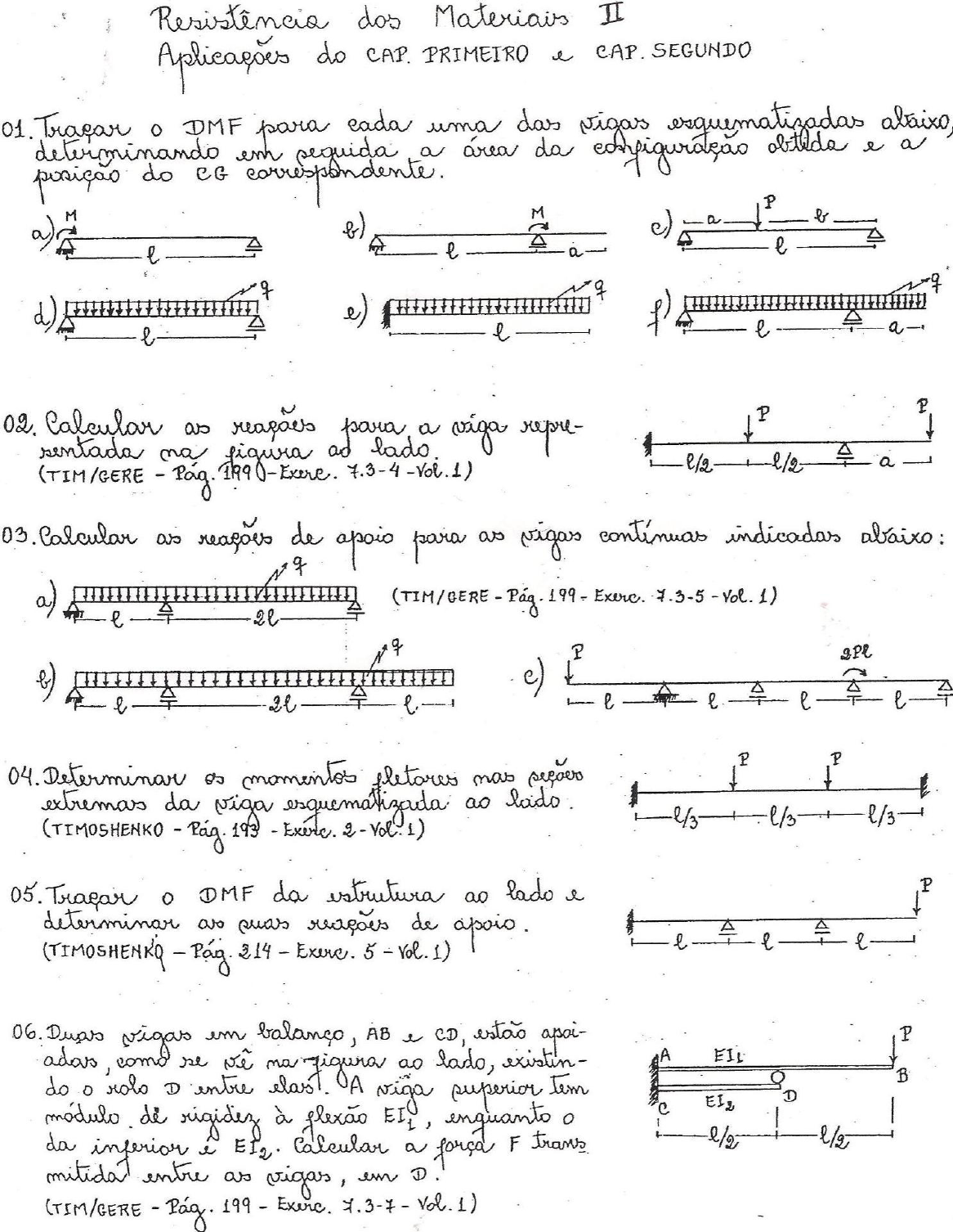 Lista De Exerccios De Res Mat Ii Cap 1 E Cap 2 Resistência Dos Materiais I 2741