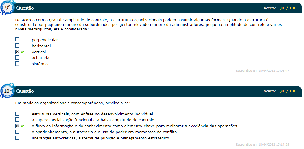 DE ACORDO COM O GRAU DE AMPLITUDE DE CONTROLE, A ESTRUTURA - Bases