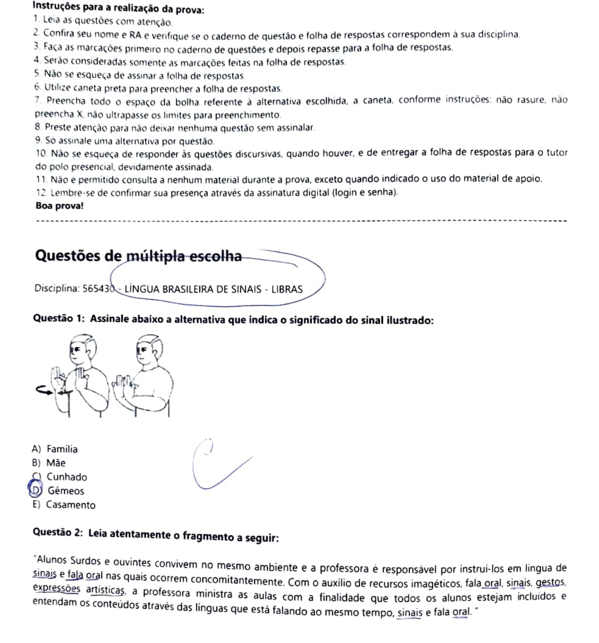 Avaliação Recuperação 9 ANO PDF