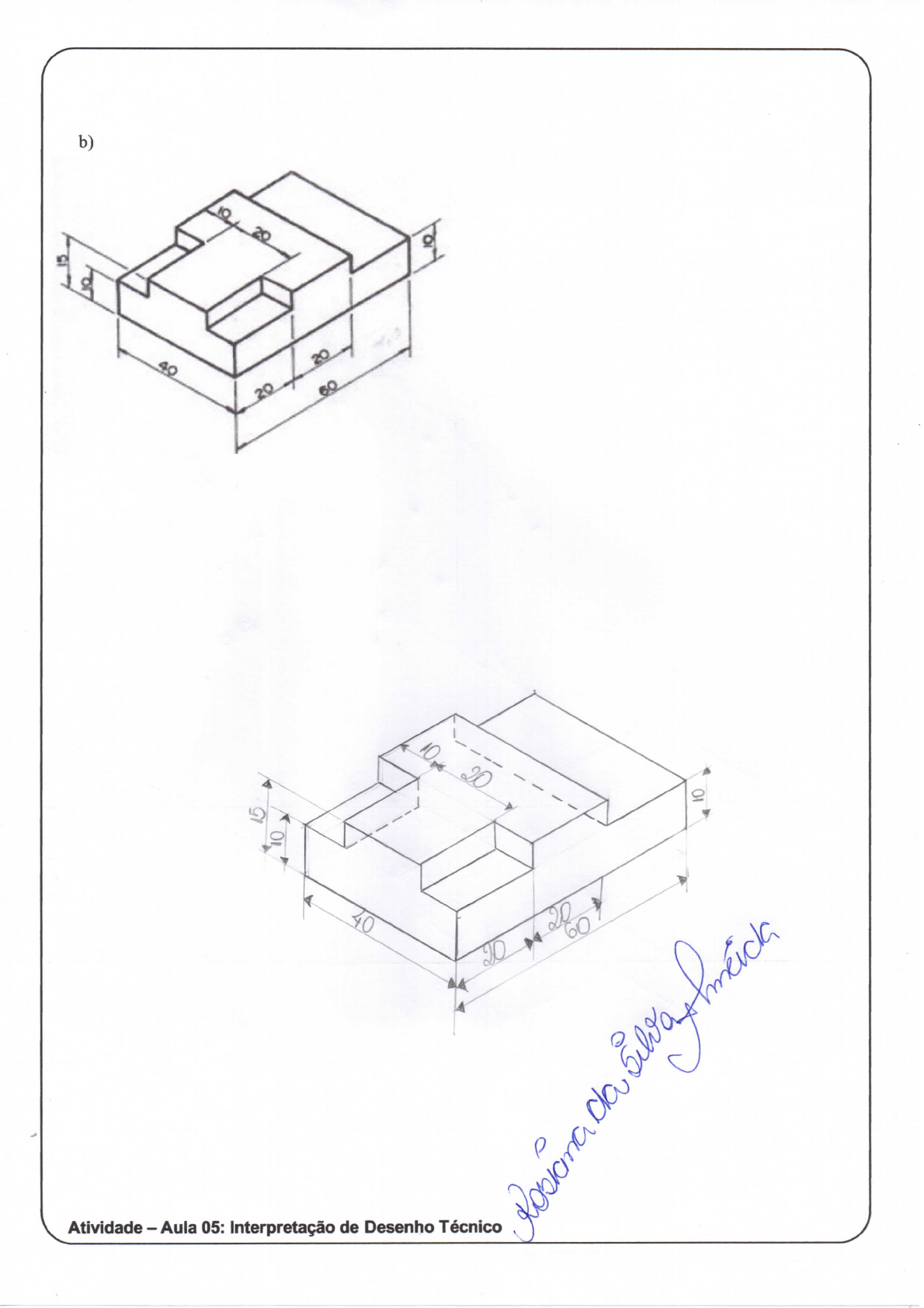 Atividade Aula 05 Interpretação De Desenho Técnico Desenho Técnico I 8176