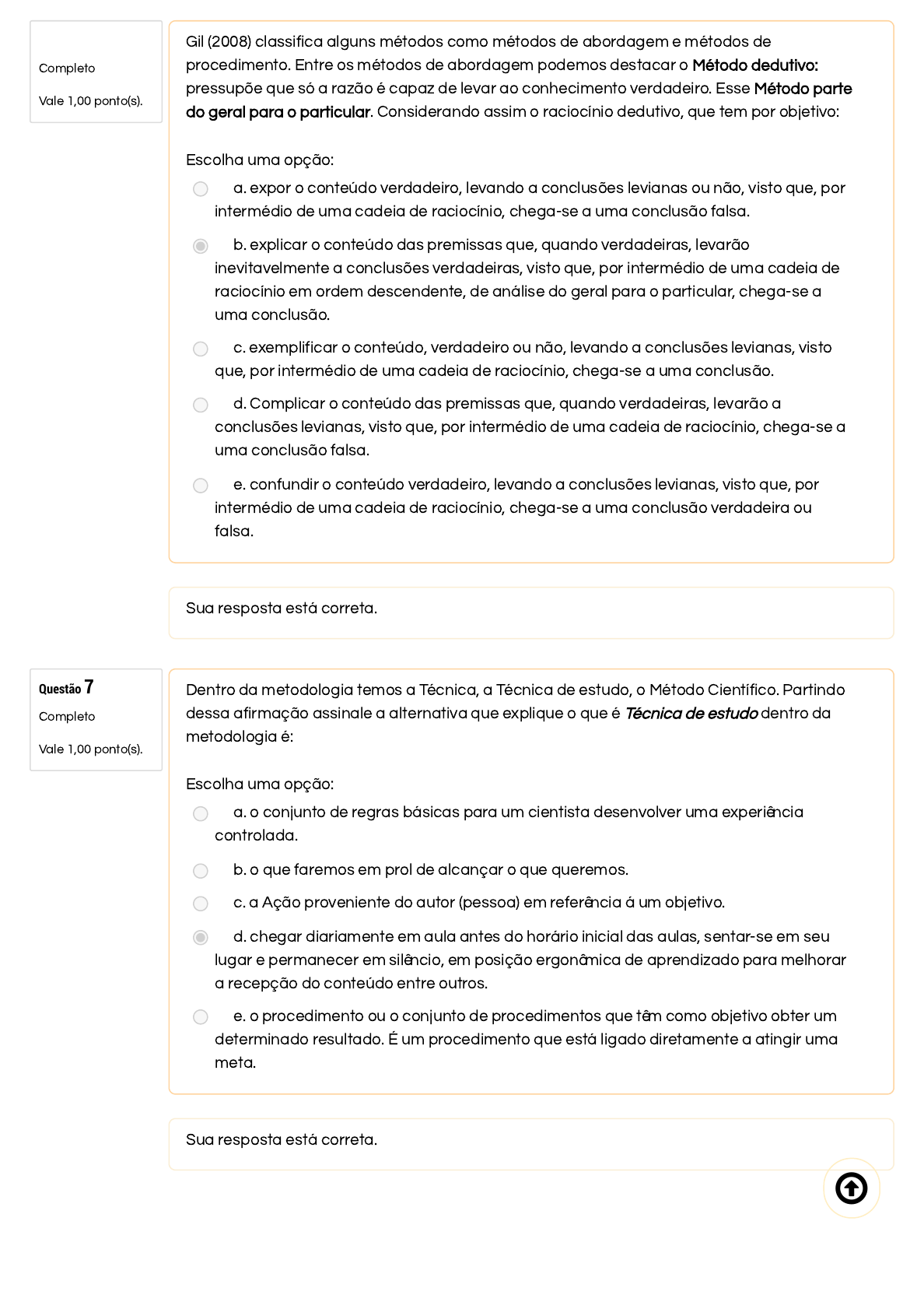 PROVA DO 1° BIMESTRE - Disponível dia 15 09 21 das 20 00 às 22 50 - Valor  8,0 Revisão da tentativa - Metodologia de Pesquisa Científica