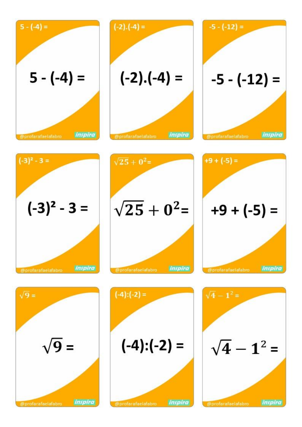 Uno das Operações com Números Inteiros - Matemática