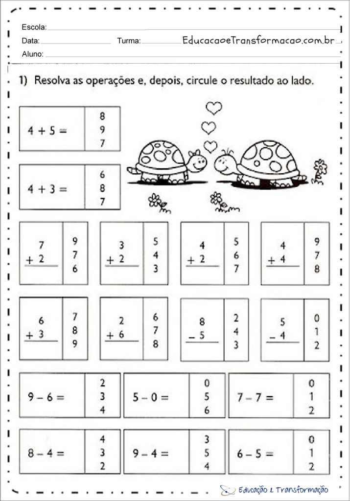 Atividade de Matemática para 1º ano – Números e quantidades