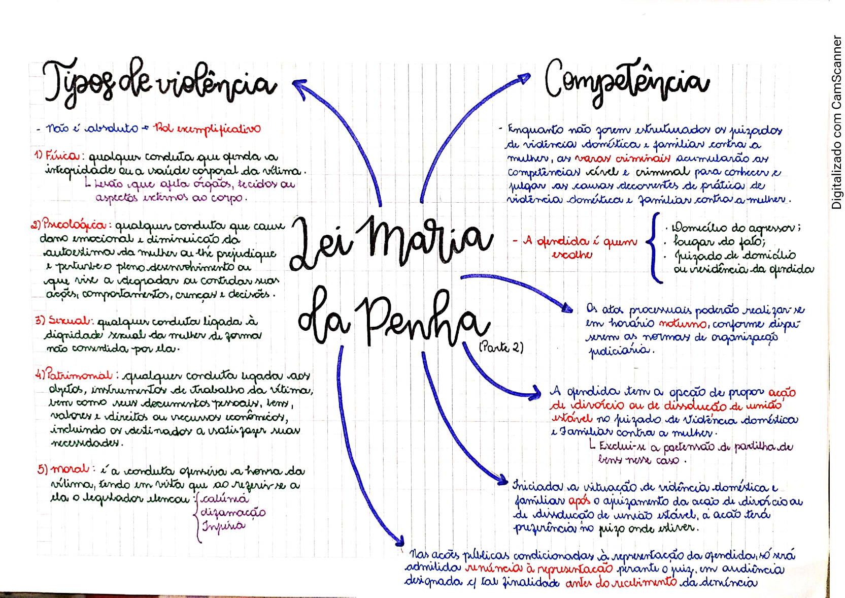 Mapas mentais: Lei Maria da Penha - Direito Penal III