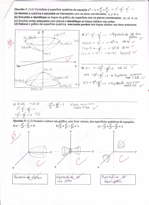 PROVA 3 GEOMETRIA ANALÍTICA GABARITO - Geometria