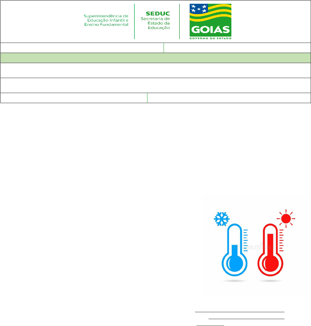 Ciências da Natureza – Temperatura, calor e sensação térmica: o