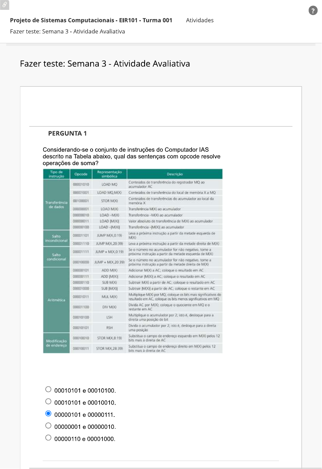 Atividade Para Avaliação Projeto De Sistemas Computacionais Semana 3 V3 ...