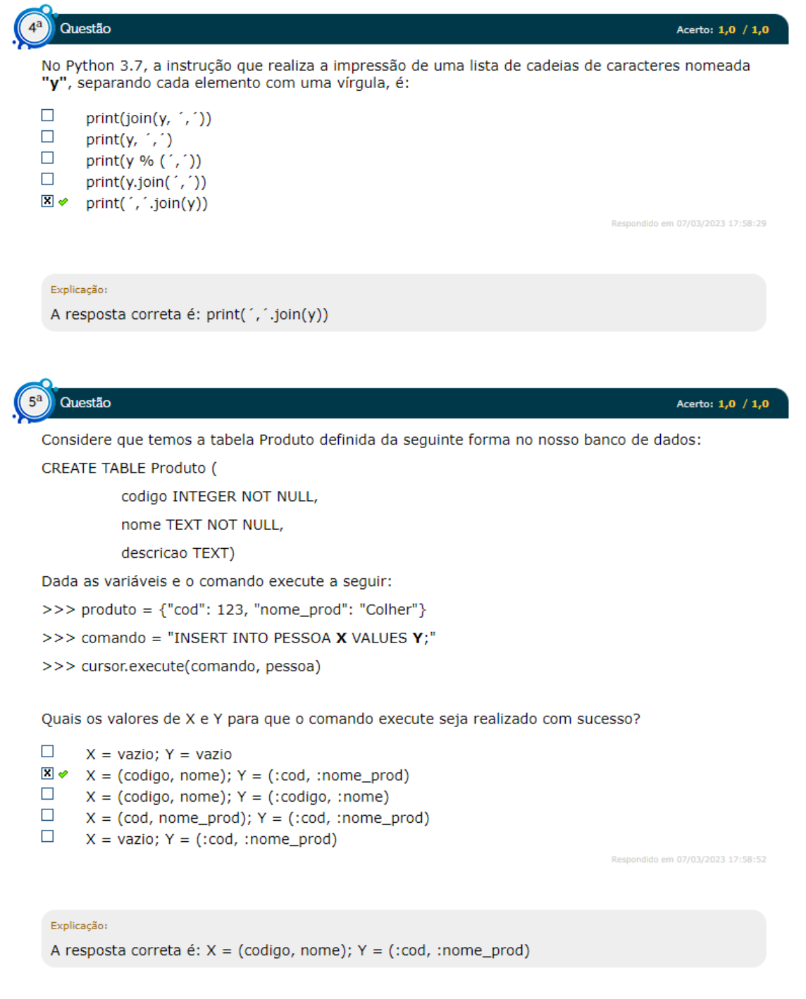 Simulado Estácio - DESENVOLVIMENTO RÁPIDO DE APLICAÇÕES EM PYTHON 1 ...