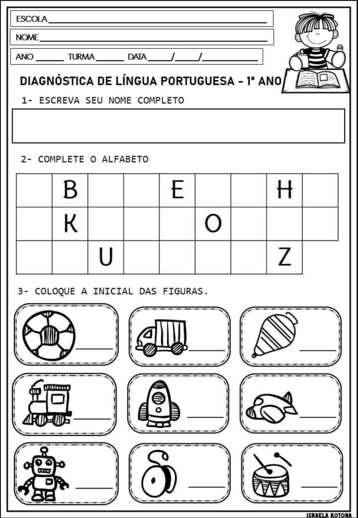 diagnóstica port mat 1ano - Educação Especial