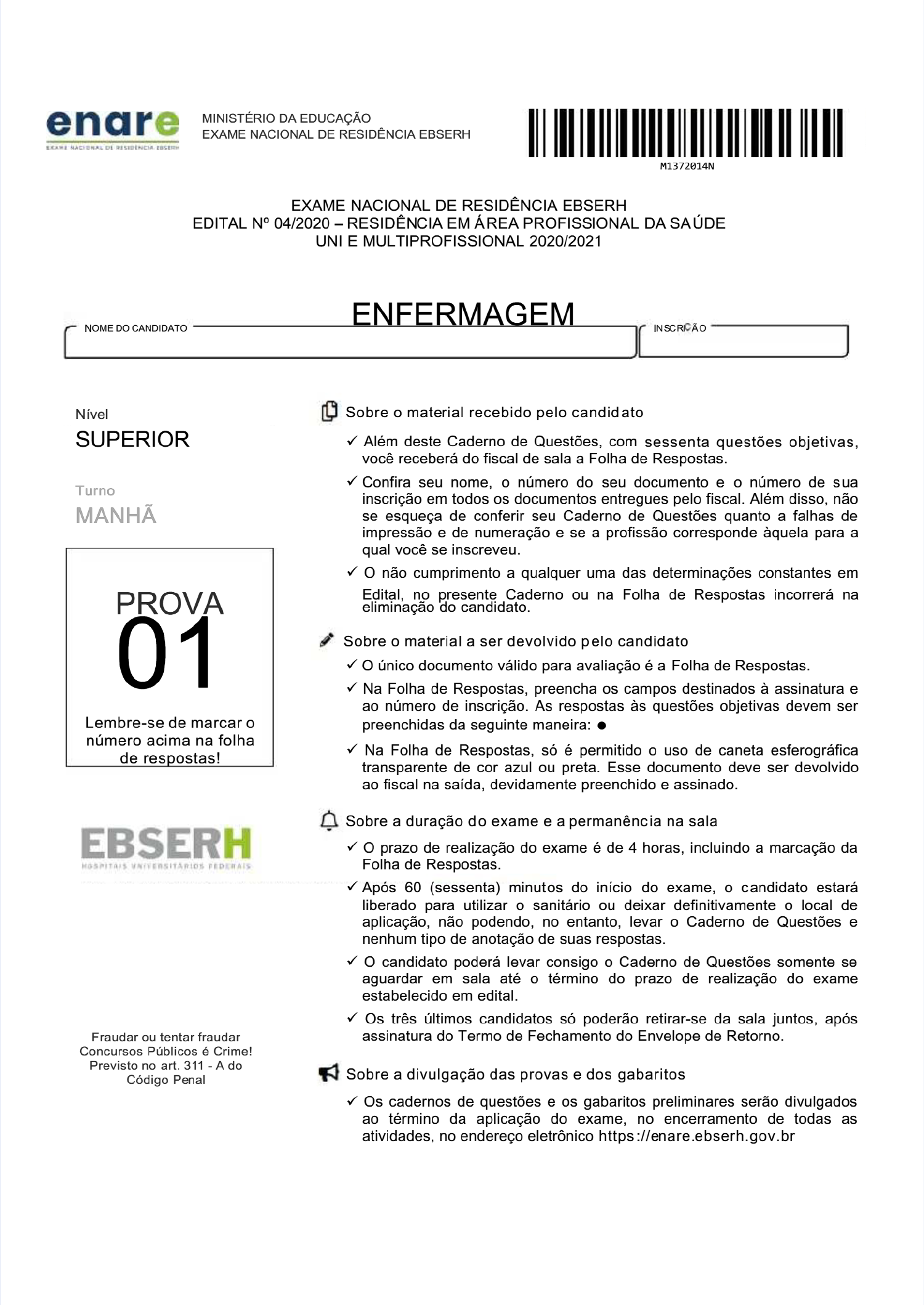 [PDF] Residencia Multip ENARE 2021 WIAC INFO Enfermagem