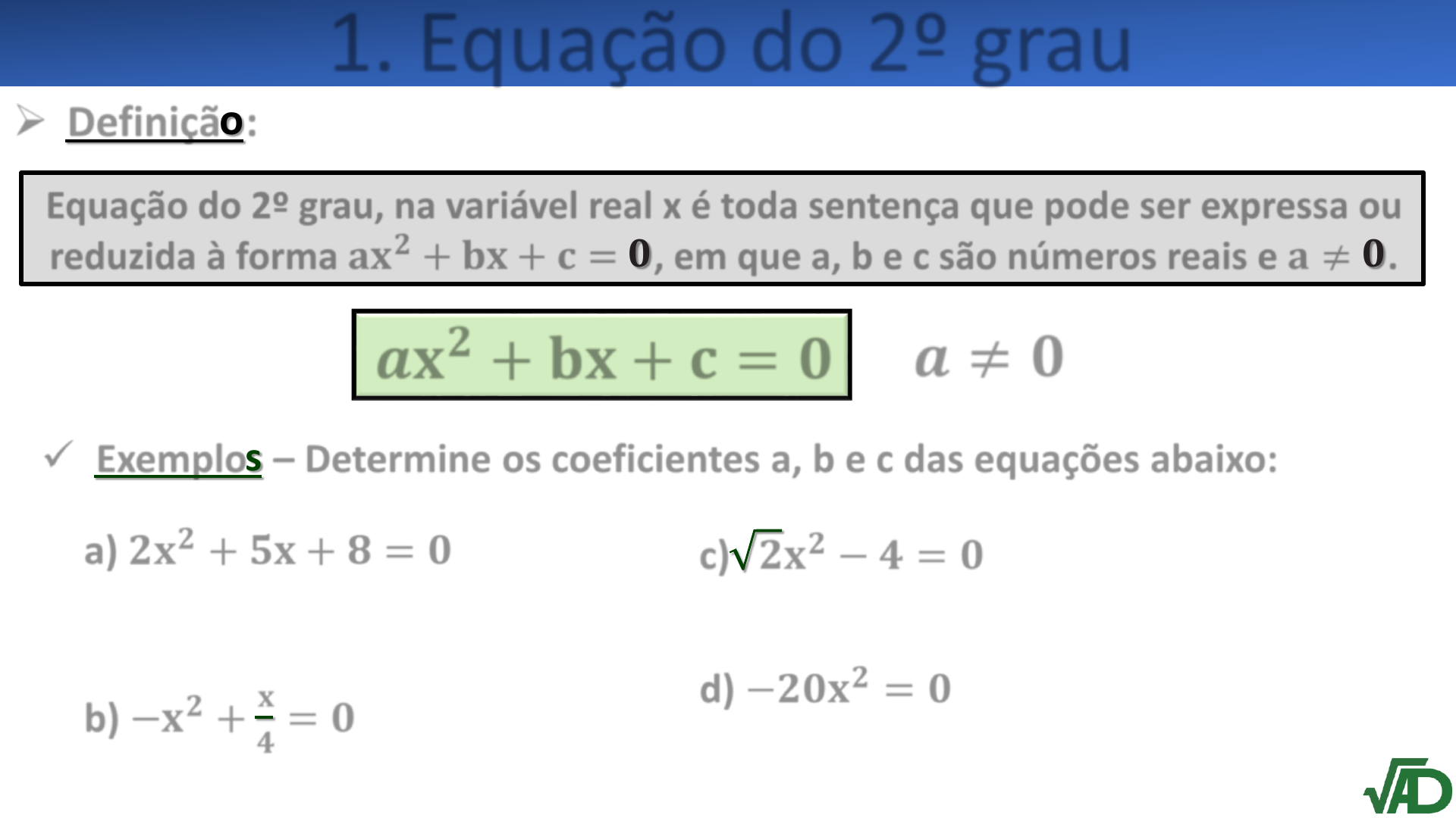 PPT - Equações do 2º grau PowerPoint Presentation, free download - ID:533422