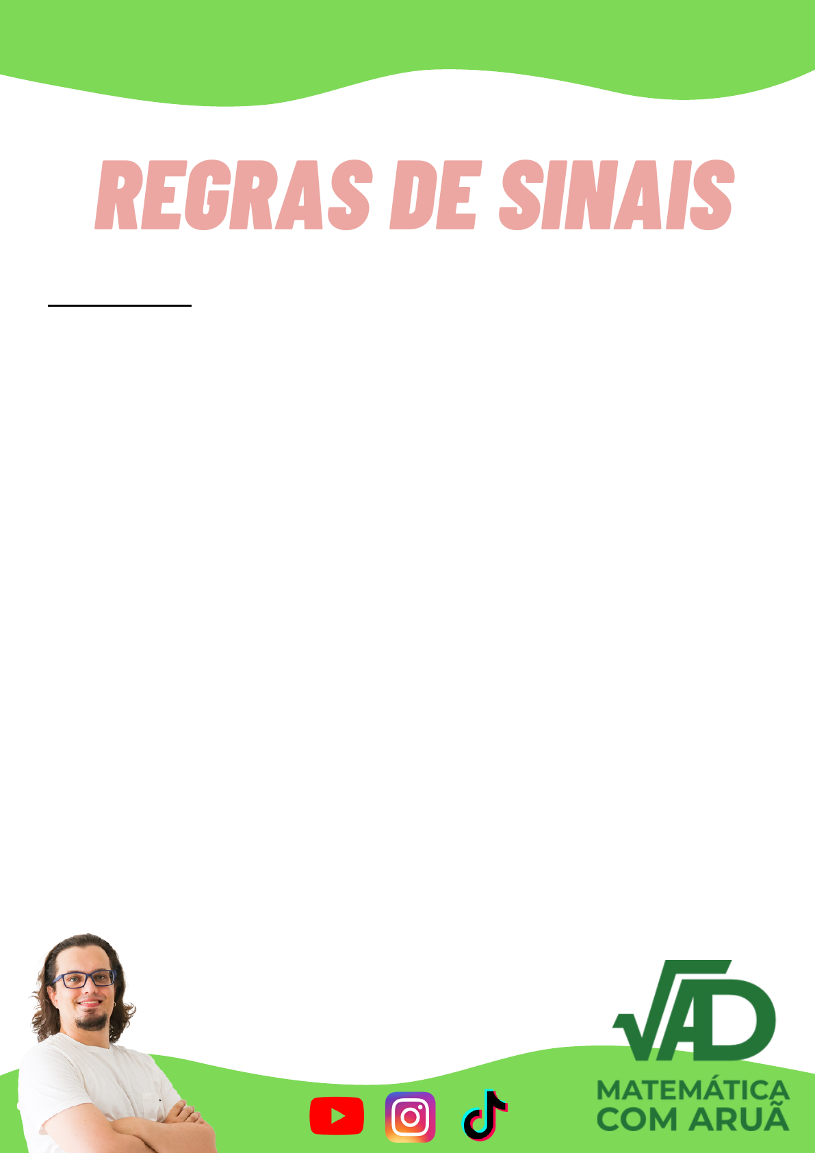 Regra de sinais ( Exercícios ) 