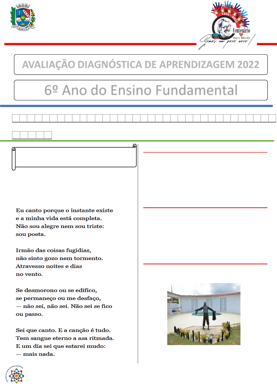 Avaliação Diagnóstica de Matemática 4 Ano, PDF, Lazer