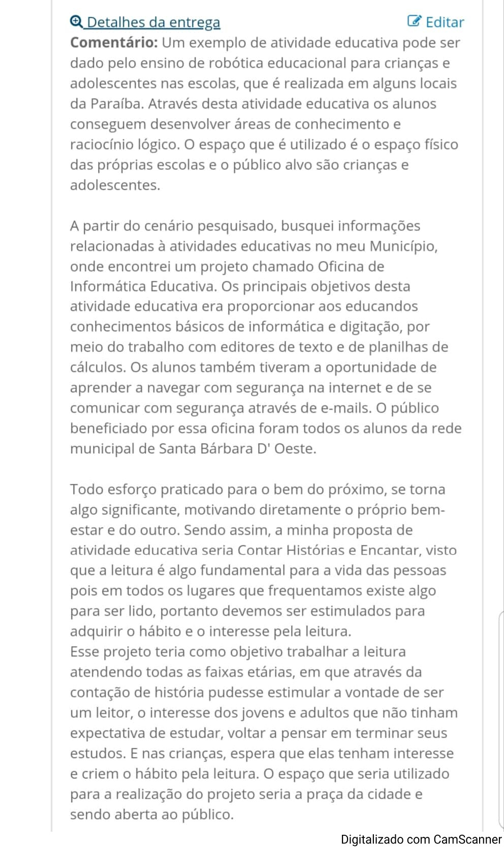 Resolução Do Estudo De Caso B II, Tema: Educação Pela Cidade ...