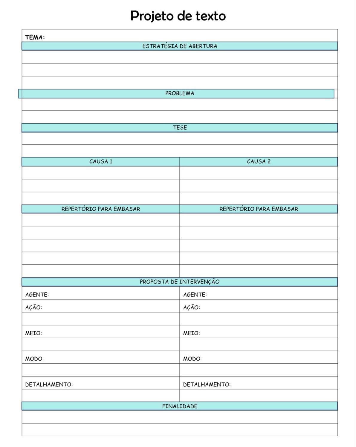 Projeto de texto - Redação