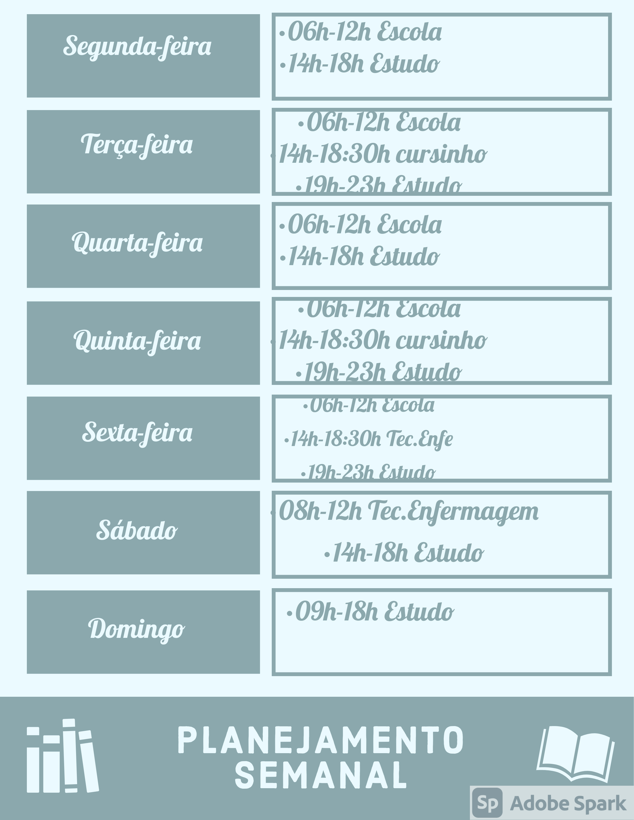 Rotina de estudo para quem estuda de manhã e faz curso Estudo