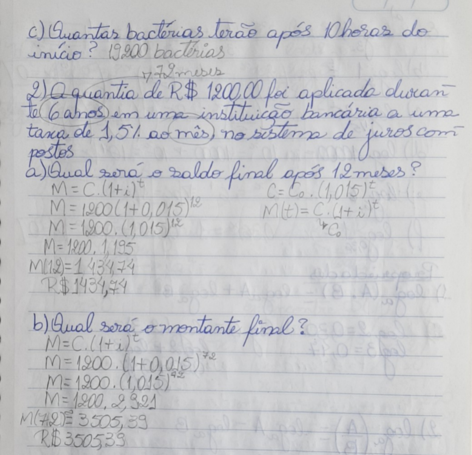 Exercício - Função Exponencial - Cálculo I